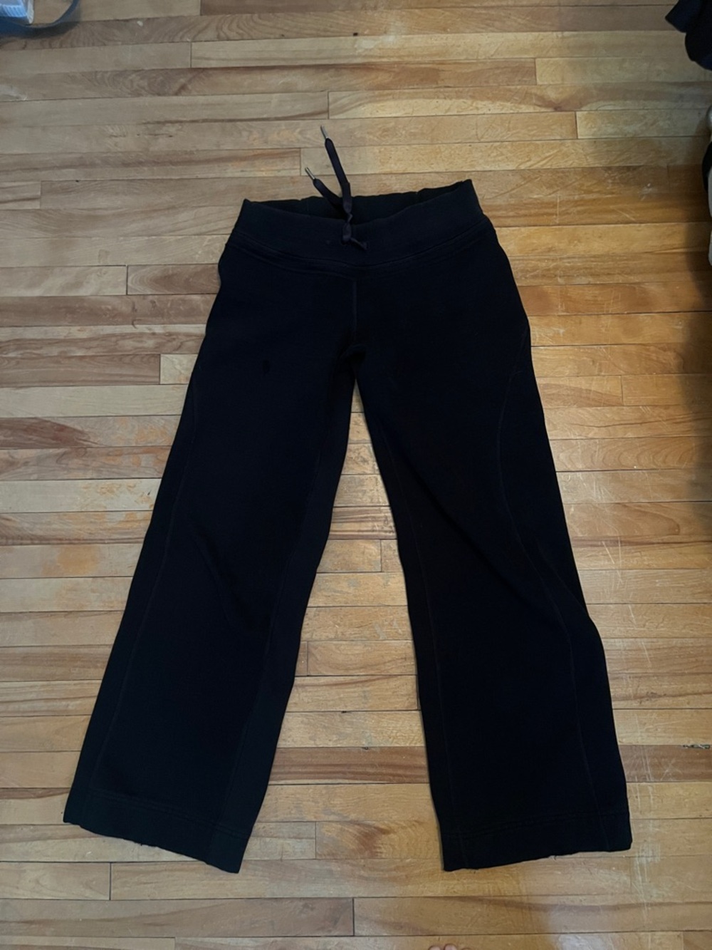 lululemon athletica Black Straight-Leg Drawstring Sweat Pants lowrise Vintage